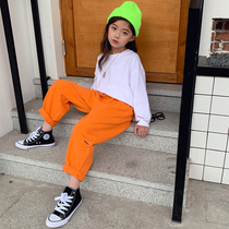 Korean Girls Jeans Autumn Winter 2021 New Internet Red Ripped Pants Foreign Loose Casual Elasticated Waist Long Pants Trend