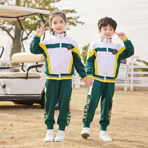 Primary school uniforms Spring and autumn suit Three sets of childrens class clothes Spring fall sports clothes kindergarten Garden Costume Institute Wind