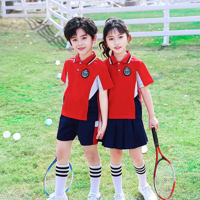 Kindergarten Garden clothes Summer clothes Inlun College Wind short sleeves Pure cotton Children's class Children's school uniforms Summer suits