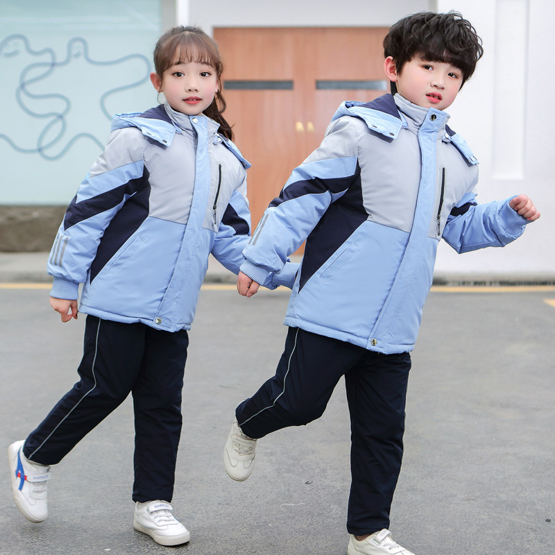 Kindergarten Garden Clothing Submachine Clothes Children Hair Clip Cotton Two Sets Primary And Middle School Students Class Clothes Autumn Winter Thickened Outdoor School Uniforms