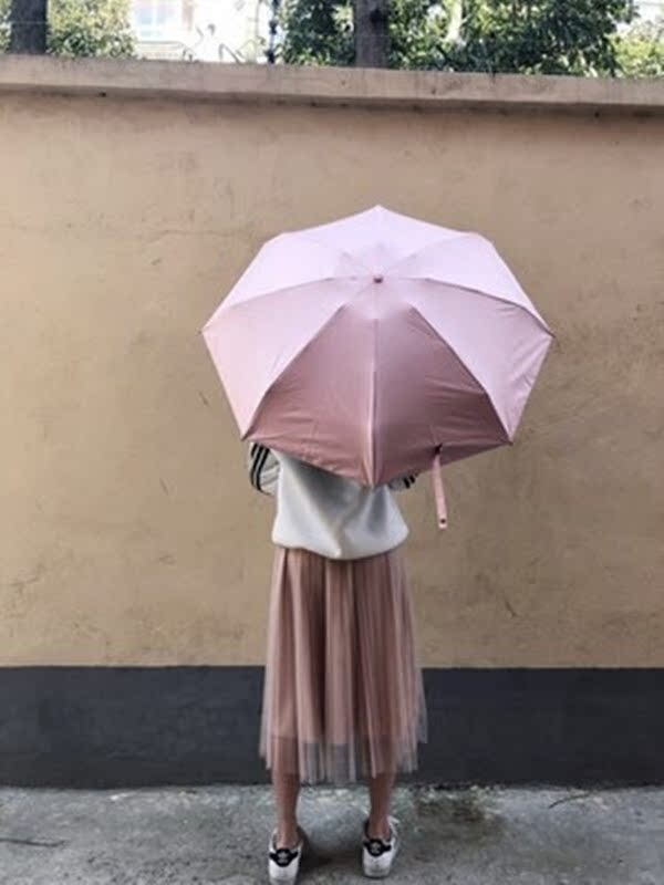 Beach umbrella female sunscreen Anti-UV sunny Umbrella Dual-fold Mini five-fold small portable capsule sunshade