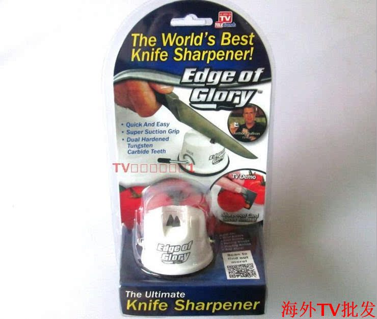 New TV Sharpeners Kitchen Suction Cup Grinding Kitchen Knife Diamond Edge of gold Tungsten Steel Open Blade Scissors Stick