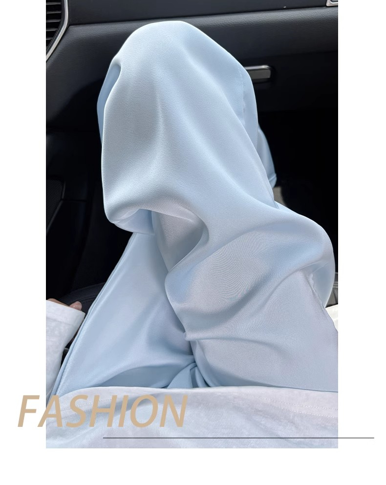 Pantalon large bleu acide acétique pour femme, pantalon ample décontracté, taille haute, en satin et soie glacée, printemps et automne_voghion.com