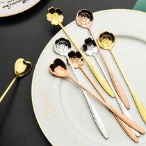 Yajia Japanese cherry blossom coffee spoon creative cute exquisite household long handle mixing spoon dessert spoon bee spoon