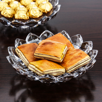 Yajia fruit plate dried fruit plate resistant to fall snack plate fruit plate crystal acrylic transparent snack plate crystal fruit plate