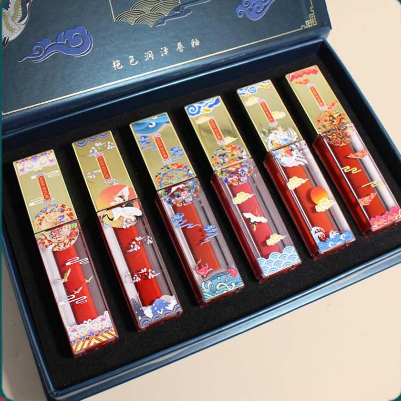(6 gift boxes) Forbidden City lip glaze set full set of long-lasting non-fading niche brand box set counter