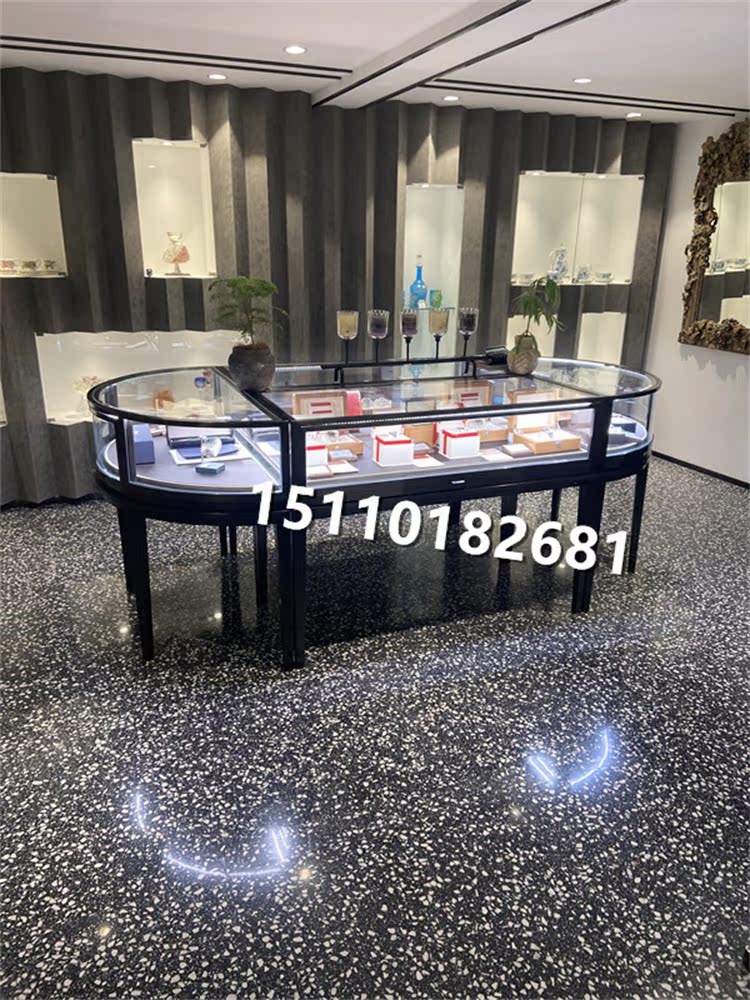 High-end jewelry counter stainless steel jade luxury exhibition cabinet bag jewelry display cabinet