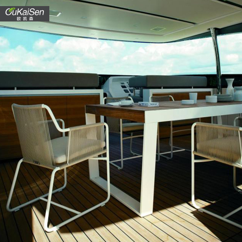 Nordic Outdoor Tables and Chairs Leisure Simple Cafe Tables and Chairs Dining Room Outdoor Garden Courtyard Creative Rattan Chair Furniture