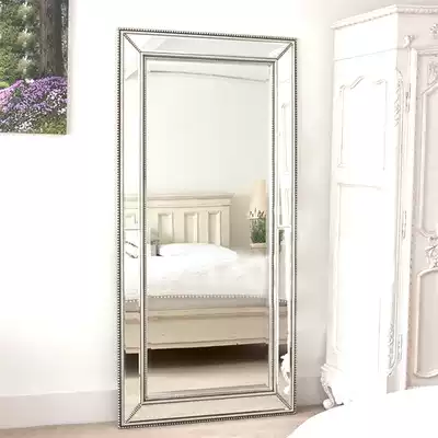 European style retro full-length mirror door rear full body home floor mirror wall-mounted light luxury bedroom American wall bathroom mirror