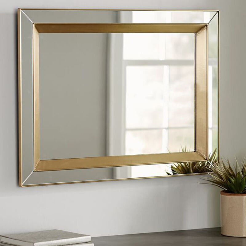 Modern minimalist model room bathroom decoration mirror dining room mirror living room sofa background wall hanging mirror bedroom makeup mirror