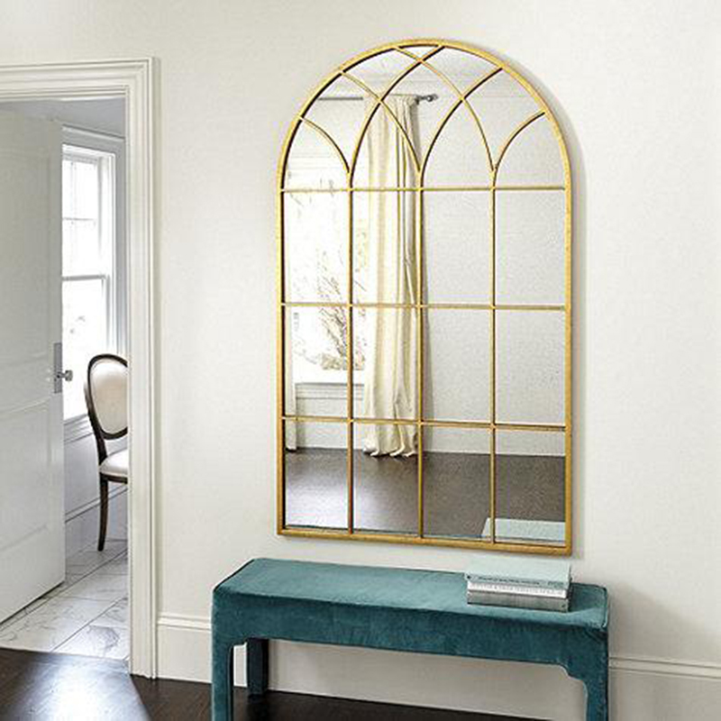 American country idyllic restoring ancient ways false window mirror European style makes old mirror porch wall hangs background wall to decorate mirror
