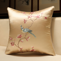 New Chinese sofa pillow modern light luxury cushion waist pillow embroidered living room Chinese style core pillow cover