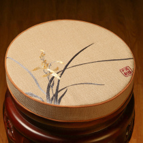 Chinese mahogany round stool mat drum stool mat home non-slip solid wood rattan chair dining round chair cushion custom