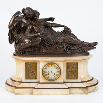 Tim European Antiques Western Antiquities French Home Decoration Ornaments Marble Bronze Sculpture Mechanical Clock