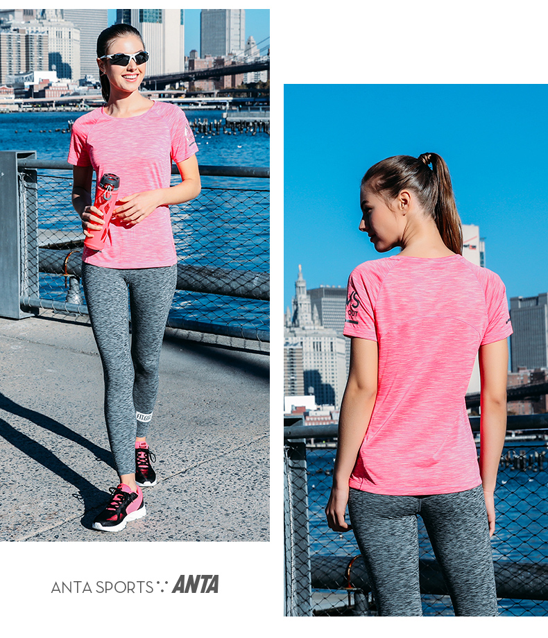 Anta sport ngắn tay 2018 hè mới cổ tròn thoáng khí wicking chạy tập thể dục yoga áo thun nữ quần áo áo ba lỗ tập gym nam