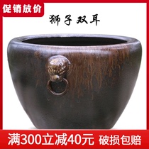 Send five Jingdezhen ceramics to raise goldfish tank hand-painted turtle tank water lily tank water lily fish tank calligraphy and painting tank