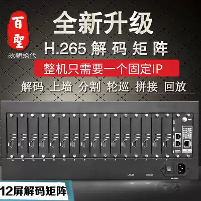 12-screen HDMI network HD decoding matrix supports Haikang Dahua camera additional audio AV analog output