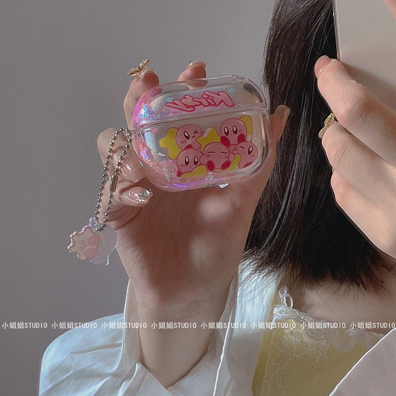 Pink Star Cabby Sand is applicable to Apple Airpods Pro two or three generation wireless Bluetooth headset protective cover