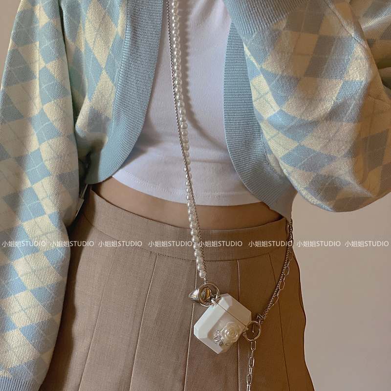 Airpods Pro 2 or 3 generation of slant wireless Bluetooth headset protective soft for white roses