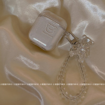 Glitter bear bead chain suitable for Airpods Pro second and third generation protective sleeve transparent Apple Bluetooth headset sleeve