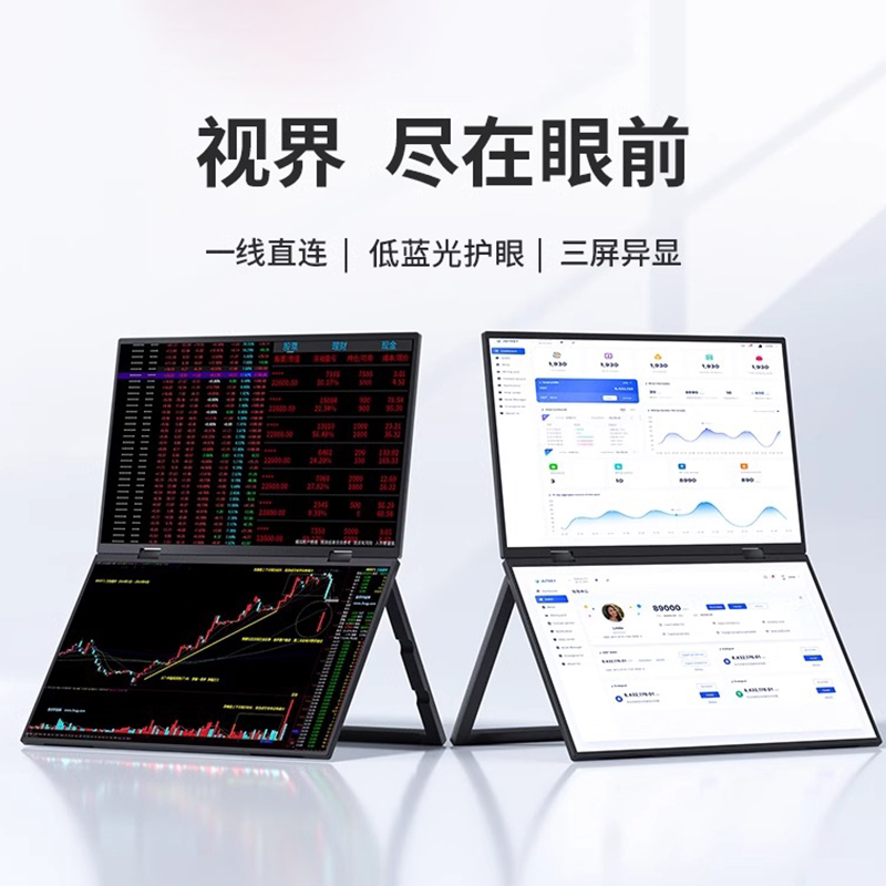 4K Foldable Portable Monitor Dual-Screen High Refresh Rate Laptop Secondary Screen Computer Expansion Screen Office Trading Triple-Screen 4K Foldable Portable Monitor Dual-Screen High Refresh Rate Laptop Secondary Screen Computer Expansion Screen Office Trading Triple-Screen