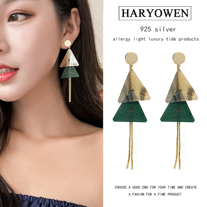 Hairui Owen's new earrings, female Internet celebrity temperament, personality, long earrings, suitable for round faces, thin ear accessories, trendy
