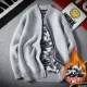 Chenille 2018 thu đông mới cộng với áo len nhung dày cho nam áo len cardigan nam áo khoác nam Hàn Quốc