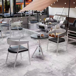Iron Art Industrial Style Table and Chair Set for Milk Tea Shop, Cafe, Dining Table and Chairs, Bar Lounge Area, Meeting Table, Trendy Dining