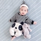 Quần áo trẻ em nữ quần áo mùa đông 0-1 tuổi Nam bé cộng với quần áo ngủ nhung sơ sinh ấm áp quần áo ấm lưới mùa thu đỏ quan ao tre em