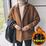 Áo gió nam ngắn mùa thu và mùa đông áo len trẻ trung Phiên bản Hàn Quốc của áo len rộng đẹp trai cộng với quần áo độn bông