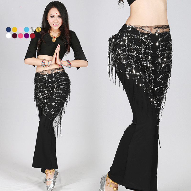 100 Ya one thousand hui belly leather dance sequilie flow Su triangle towel beginners dance waist chain Indian dance Hip Towel Waist Towels