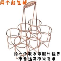 Golden bracket round hole Silver carrying beer carrying rack multi-purpose wine bottle convenient vertical basket