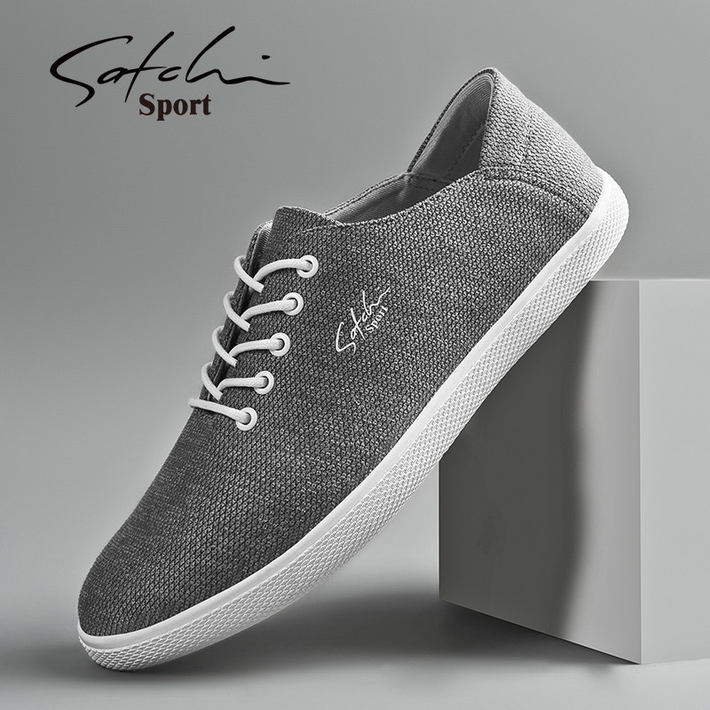 Sacci sports shoes in spring and summer 2023 new breathable thin linen shoes gray flat soles men's casual shoes