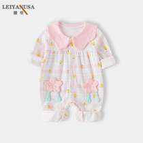 One-year-old baby spring female baby one-piece spring and autumn foreign baby clothes thin cotton spring cotton princess super cute