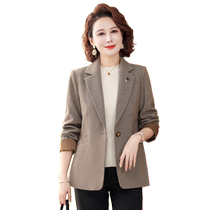 2024 new Mom Spring Fashion Little suit jacket Short style Fashion 40-year-old 50 middle-aged female spring and autumn foreign pistachio