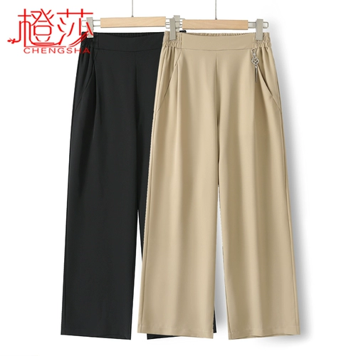 Весенние штаны для матери, тонкая летняя одежда, высокая талия, для среднего возраста
