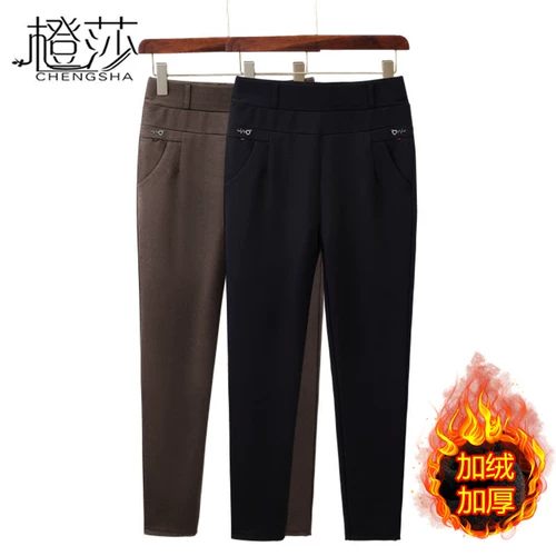 Осенние штаны для матери, утепленные леггинсы для отдыха, 50 лет, для среднего возраста