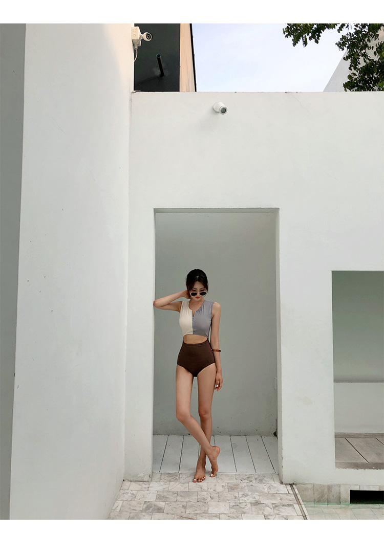 Hàn Quốc ins gió hai ngực nhỏ gợi cảm tụ tập eo cao che bụng cô gái mảnh mai bảo thủ Xiêm tam giác áo tắm nữ - Bộ đồ bơi hai mảnh bikini 2 mảnh màu đỏ