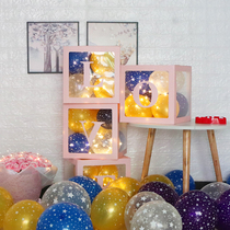 Net Red Transparent Balloon Box LOVE Box Birthday Party Decorations Wedding supplies Wedding Table White Scene Arrangement