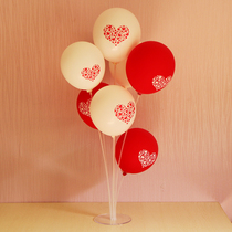 Table floating column road leading bracket ground floating pendulum piece printed heart-shaped balloon table white birthday wedding scene arrangement decoration
