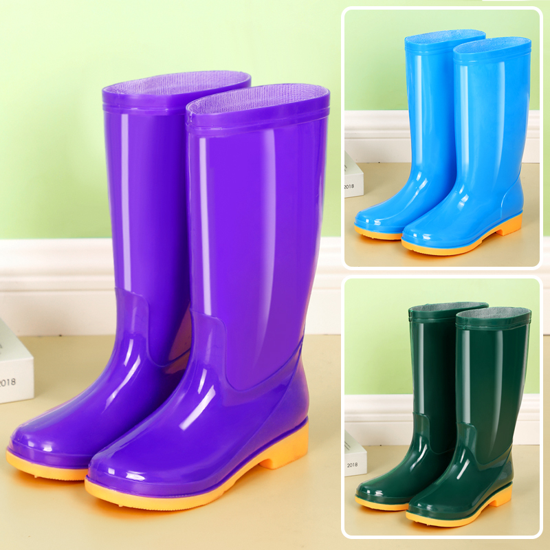 Four-Season High-Top Women's Rain Boots with Cotton Lining for Warmth, Non-Slip Water Shoes for Rainy Days, Waterproof Shoes for Outdoor Wear, Mid-Calf Adult Rain Boots, Rubber Shoes Four-Season High-Top Women's Rain Boots with Cotton Lining for Warmth, Non-Slip Water Shoes for Rainy Days, Waterproof Shoes for Outdoor Wear, Mid-Calf Adult Rain Boots, Rubber Shoes