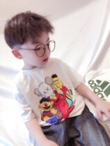 2021 summer new star with printed parent-child short sleeve family of three cotton T-shirt net red mother and woman tide