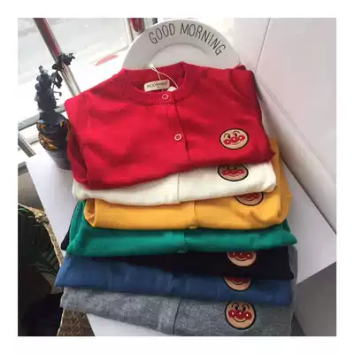 2020 Spring and Autumn new male and female children round neck knitted cardigan baby pure cotton sweater coat air-conditioning clothing