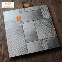 Grey Industrial Wind Imitation Metal Iron Plate Tiles 600x600 Shops Restaurant Fire Pot Shop Featured Non-slip Floor Brick