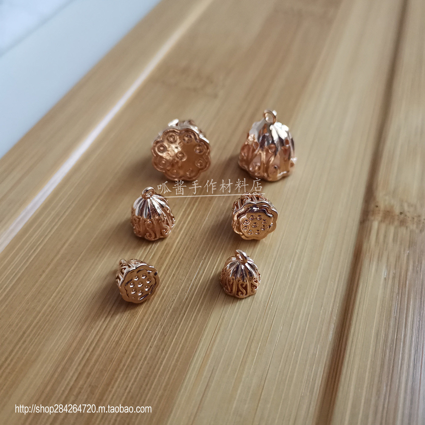 DIY Ornament Accessories Lotus Flower Hearts Pure Bronze Lotus Flower Pendant Lotus Seed Lotus Center Pendant Handmade Hair Accessories to make materials-Taobao