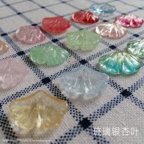 Ginkgo biloba 14x20mm ancient style hairpin diy jewelry accessories gold powder ginkgo glaze scattered beads hairpin material