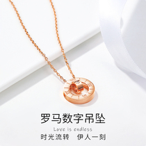 Real Drill Necklace Women Han Edition Tennis Red Lock Bone Chain Small Crowddesign Sense to run students when they dont fall out of color anti-allergy