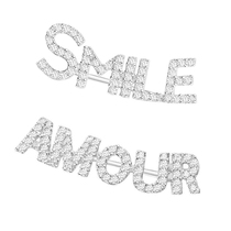 MI silver earrings NEW SMILE AMOUR net red earrings women sterling silver personality fashion temperament letter earrings