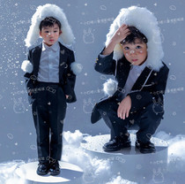 Boys fashion model card catwalk clothing studio big boy personality photo photo children suit photography theme clothing