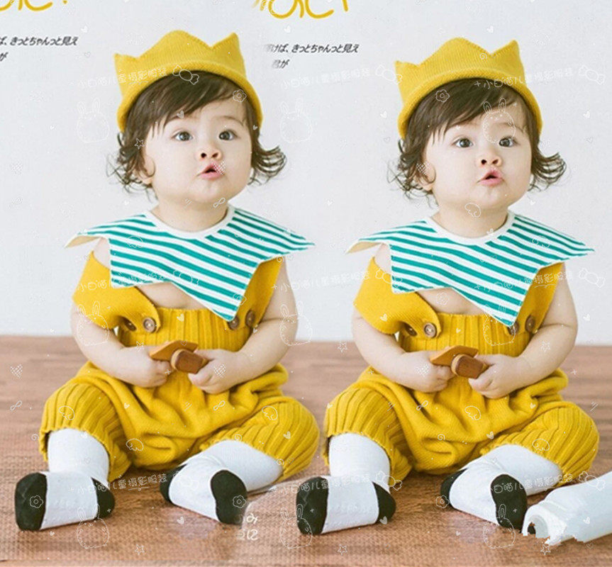 Children's photography exhibition children's jumpsuit baby's first year photo theme photo art theme magazine cover photo studio